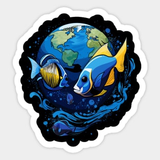 Blue Tang Earth Day Sticker